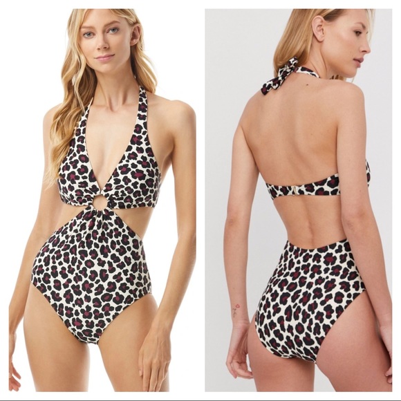 FINAL PRICE Michael Kors Cut Out Halter One Piece Swimsuit - Picture 1 of 11